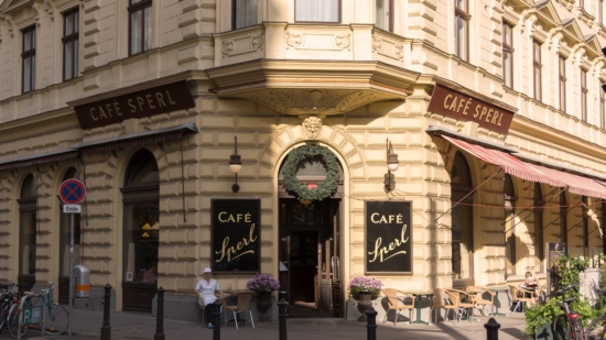 The grand exterior of Café Sperl in Vienna